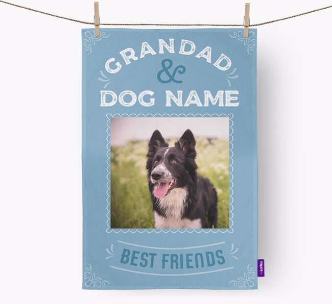 Grandad's Best Friend: Personalised {breedFullName} Tea Towel 